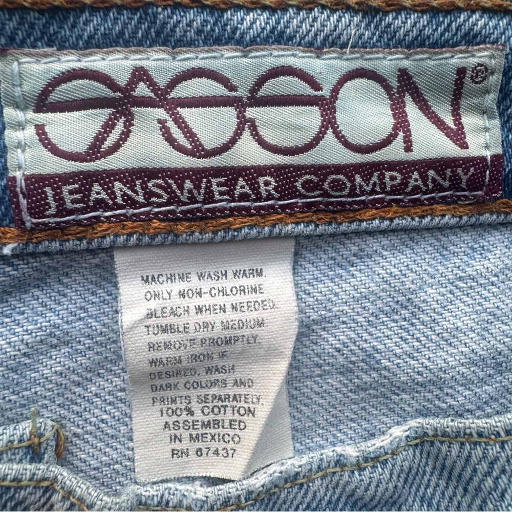 VINTAGE SASSON High Waist Tapered Leg Mom Blue Denim